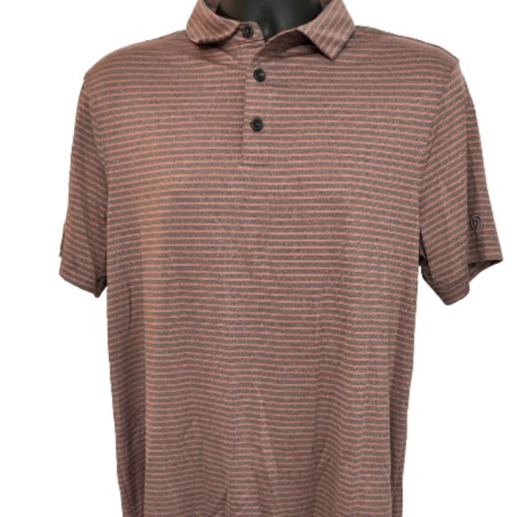 Champion Mens Medium Multicolor Striped Short Sleeve Button Collared Top - Picture 1 of 14
